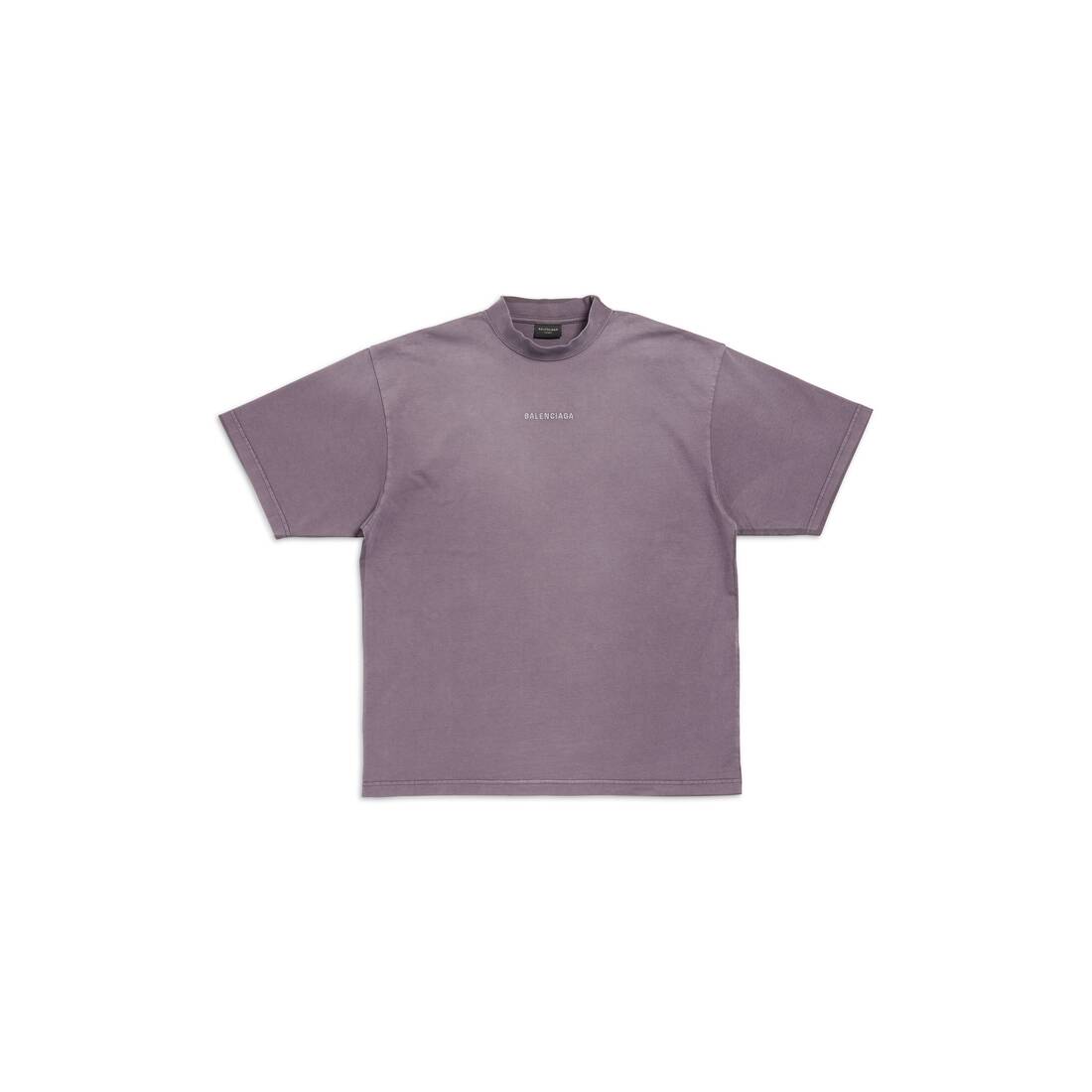 BALENCIAGA BACK T-SHIRT MEDIUM FIT IN PURPLE/GREY