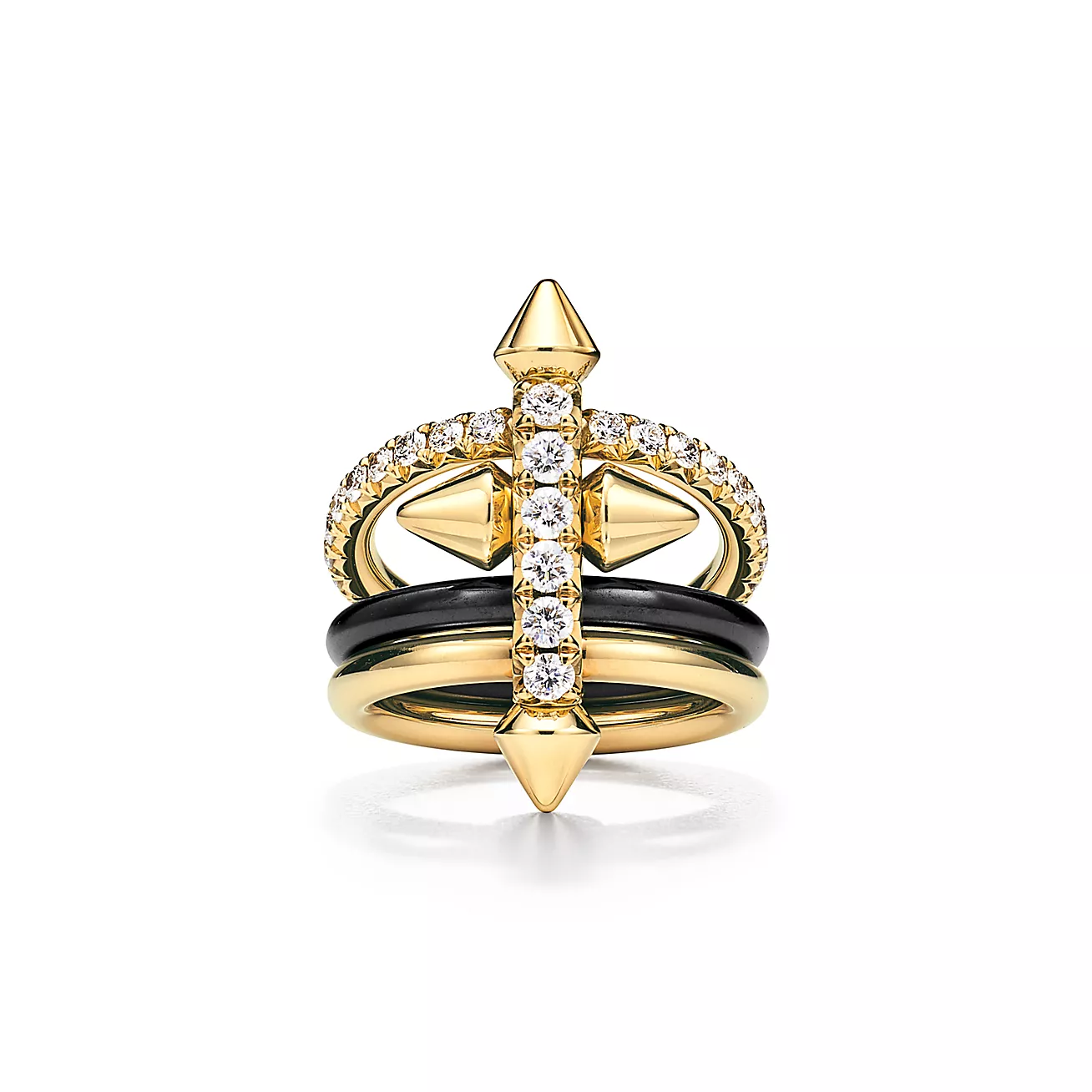 Ring in Titanium, Gold and Diamonds