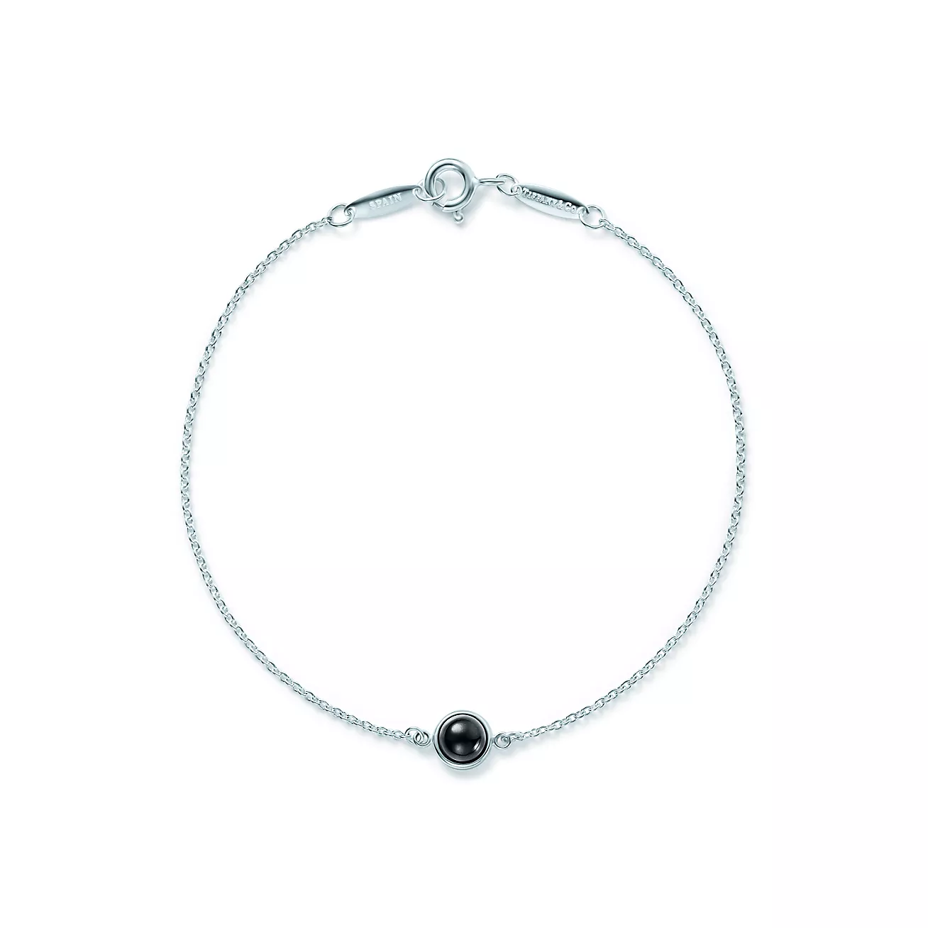 Color by the Yard Black Jade Bracelet in Silver