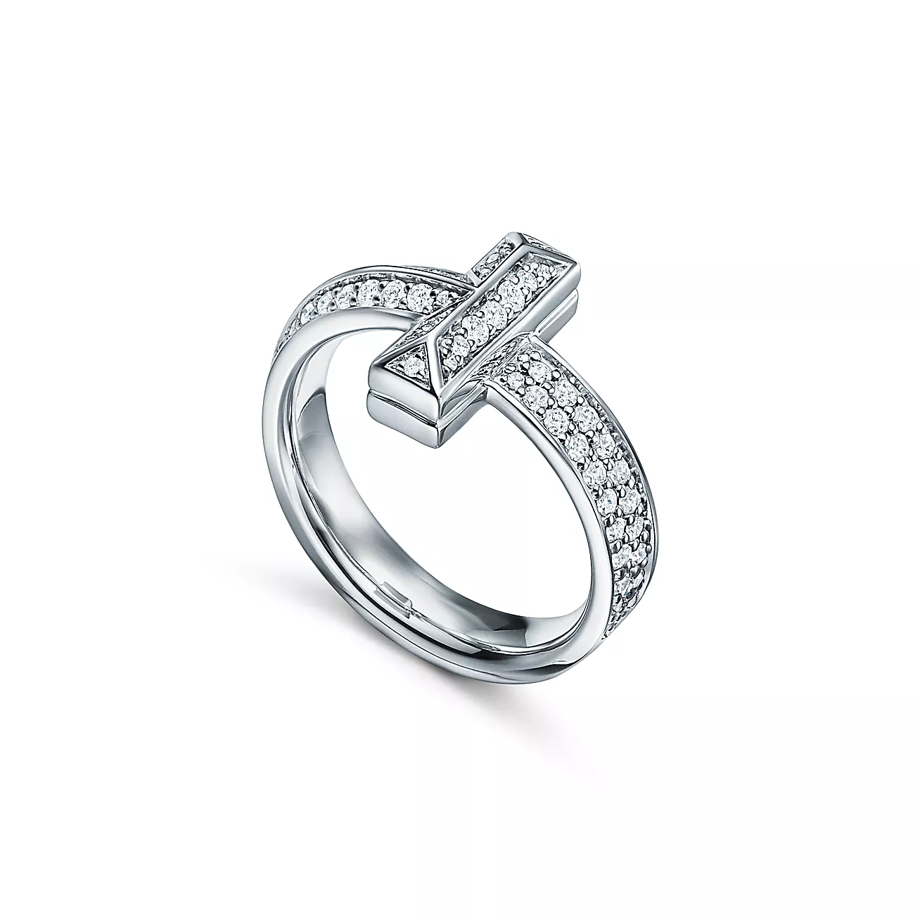 T1 Ring in White Gold with Diamonds