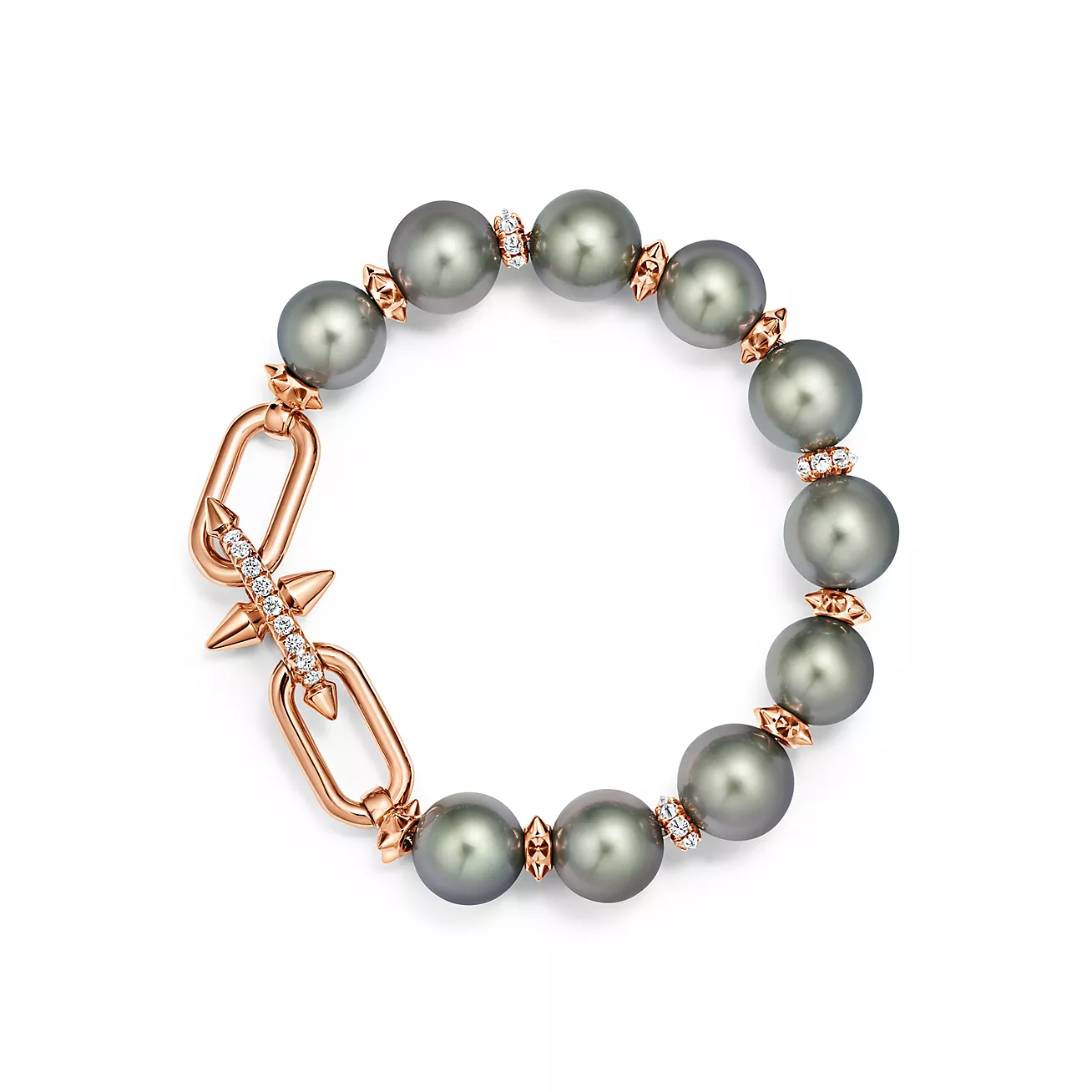 Tahitian Pearl Bracelet in Gold with Diamonds