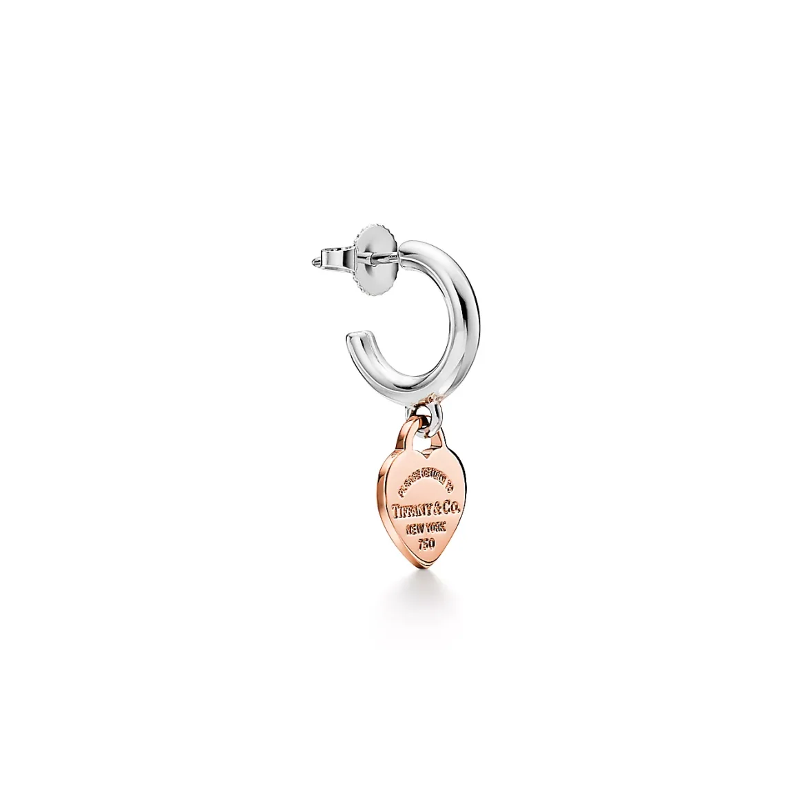 Hoop Earrings in Sterling Silver and Rose Gold, Mini