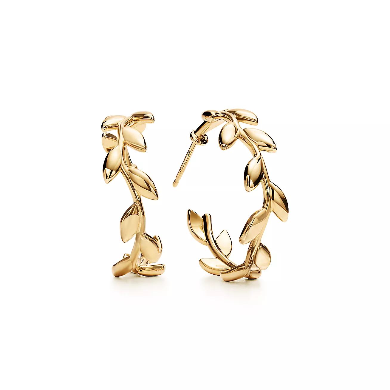 Olive Leaf Hoop Earrings