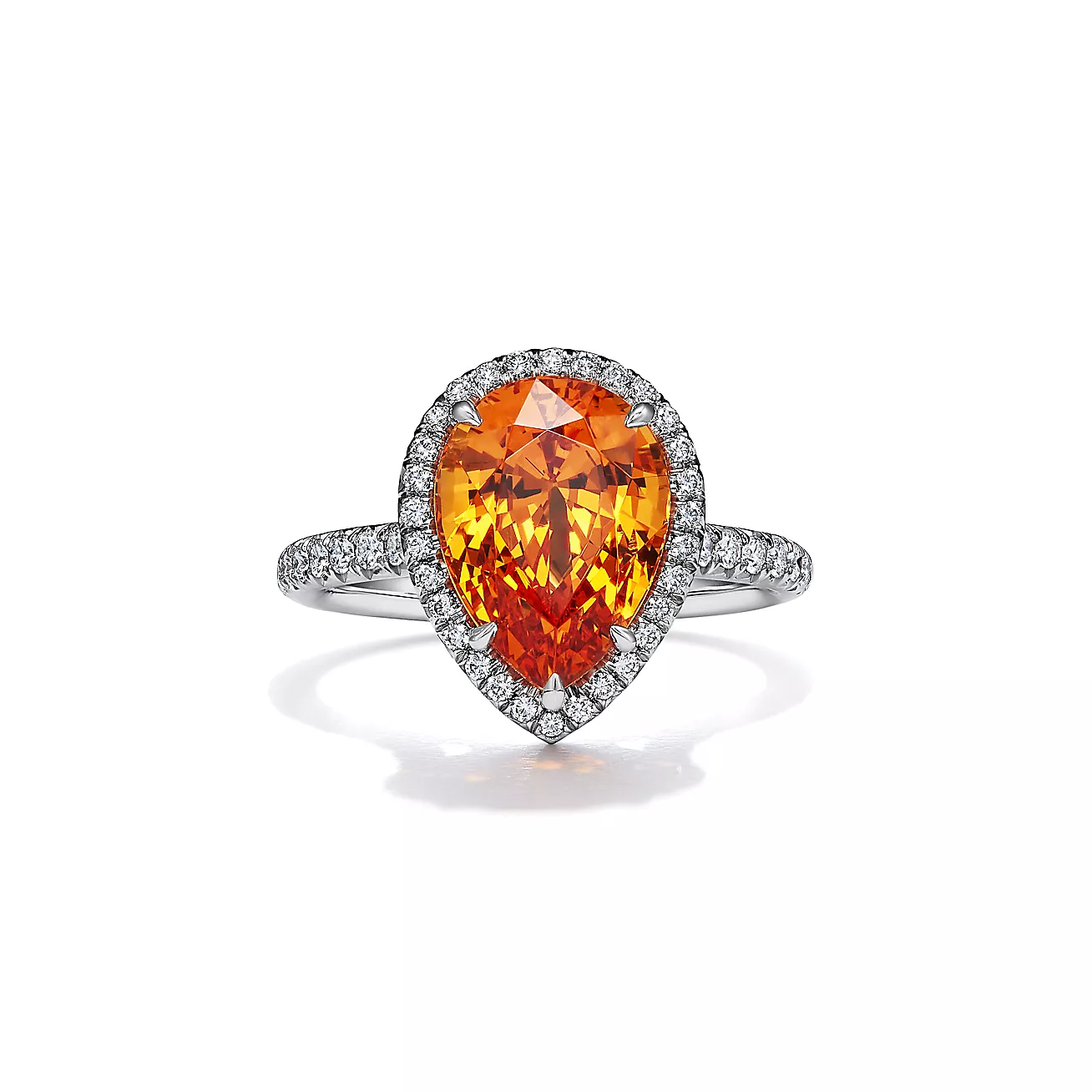 Spessartine Ring in Platinum