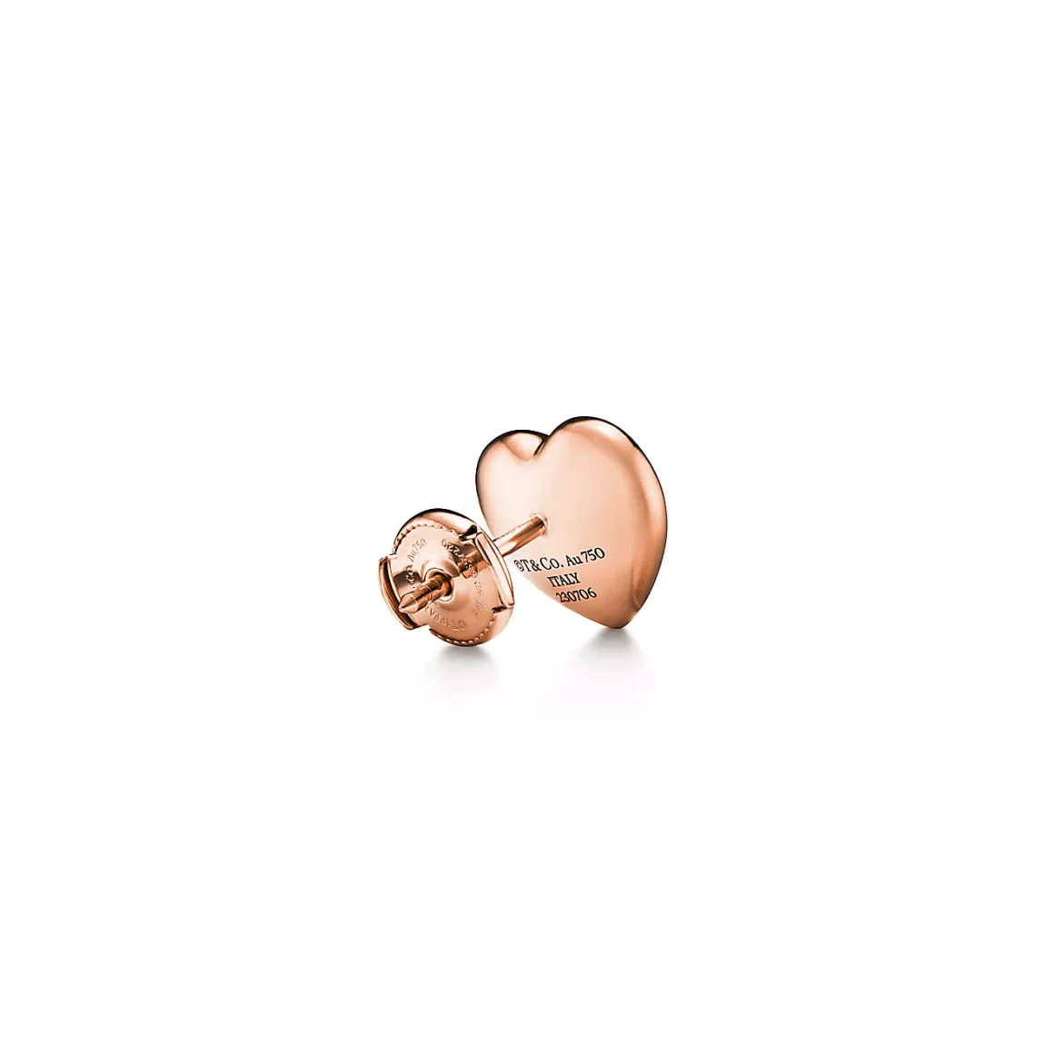 Full Heart Earrings in Rose Gold
