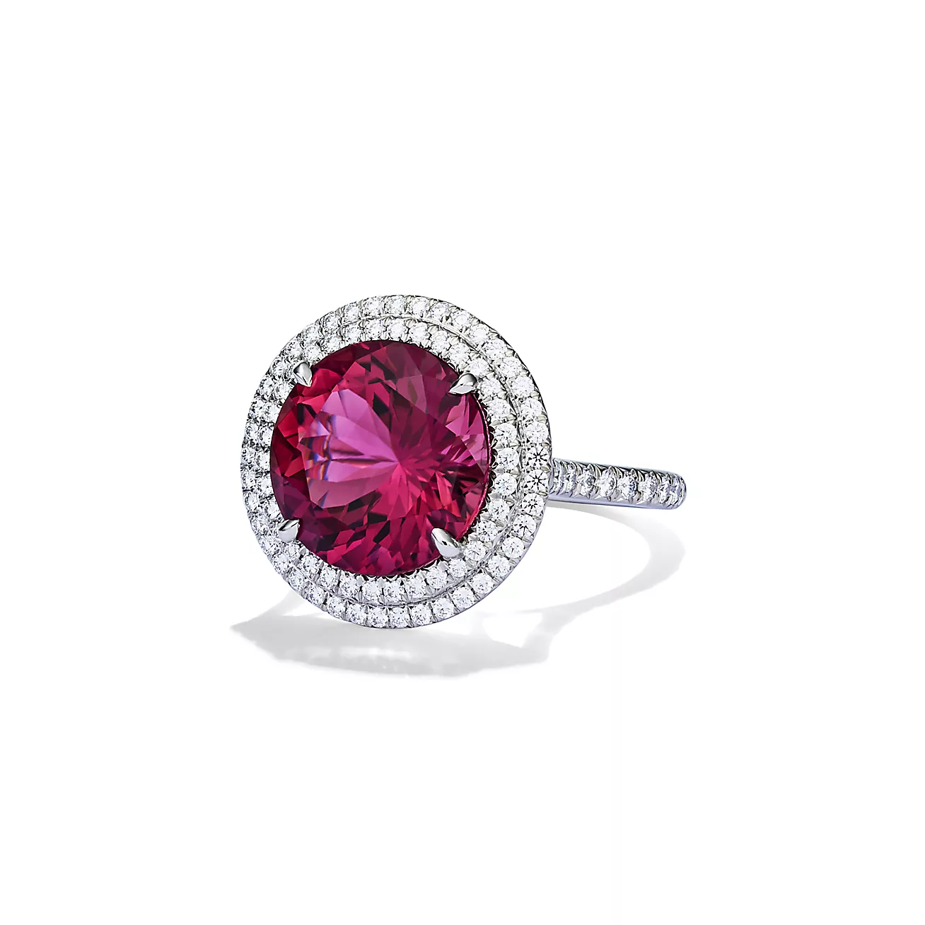 Pink Tourmaline Ring in Platinum