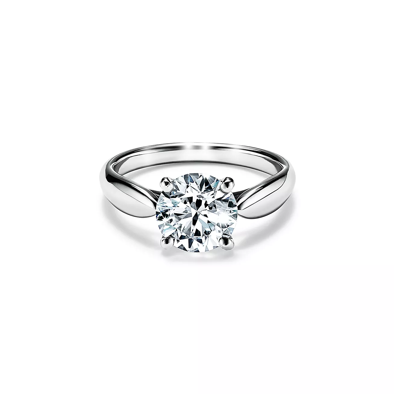 Harmony® Round Brilliant Engagement Ring in Platinum