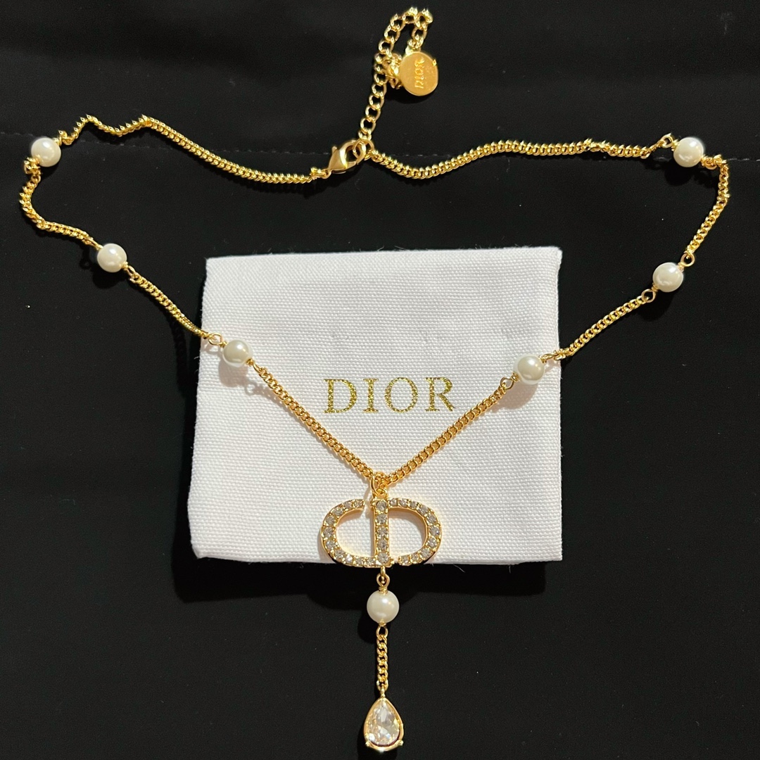 Dior Star & Pig Nose & Pearl Necklace