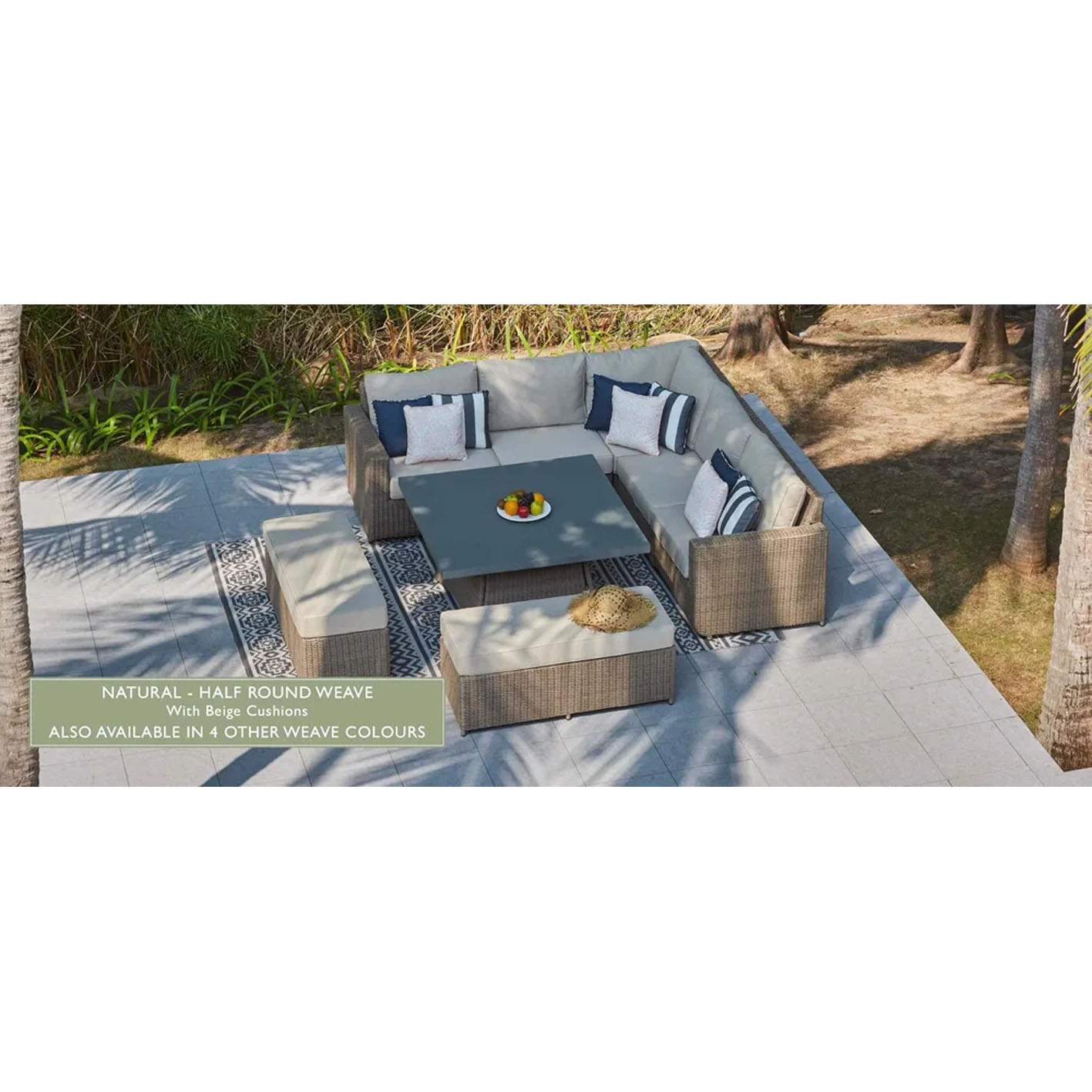 HALO 1M CORNER SOFA AND CONCRETE COFFEE TABLE TESCO