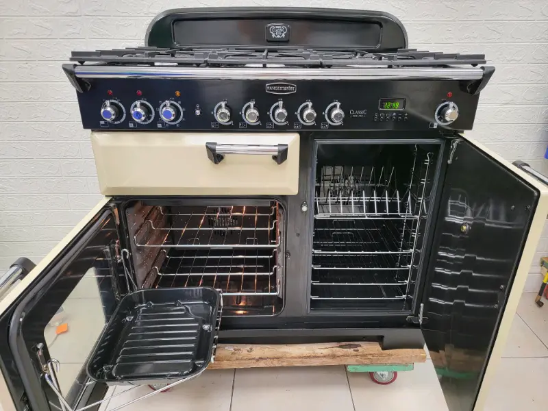 Rangemaster Classic Deluxe Dual Fuel Range Cooker in Cream 100cm TESCO