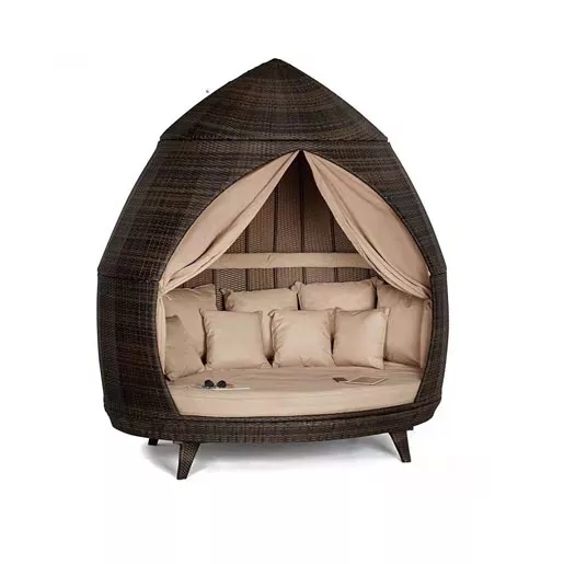 Vacation beach bed rattan bed terrace sun bed outdoor leisure birdcage