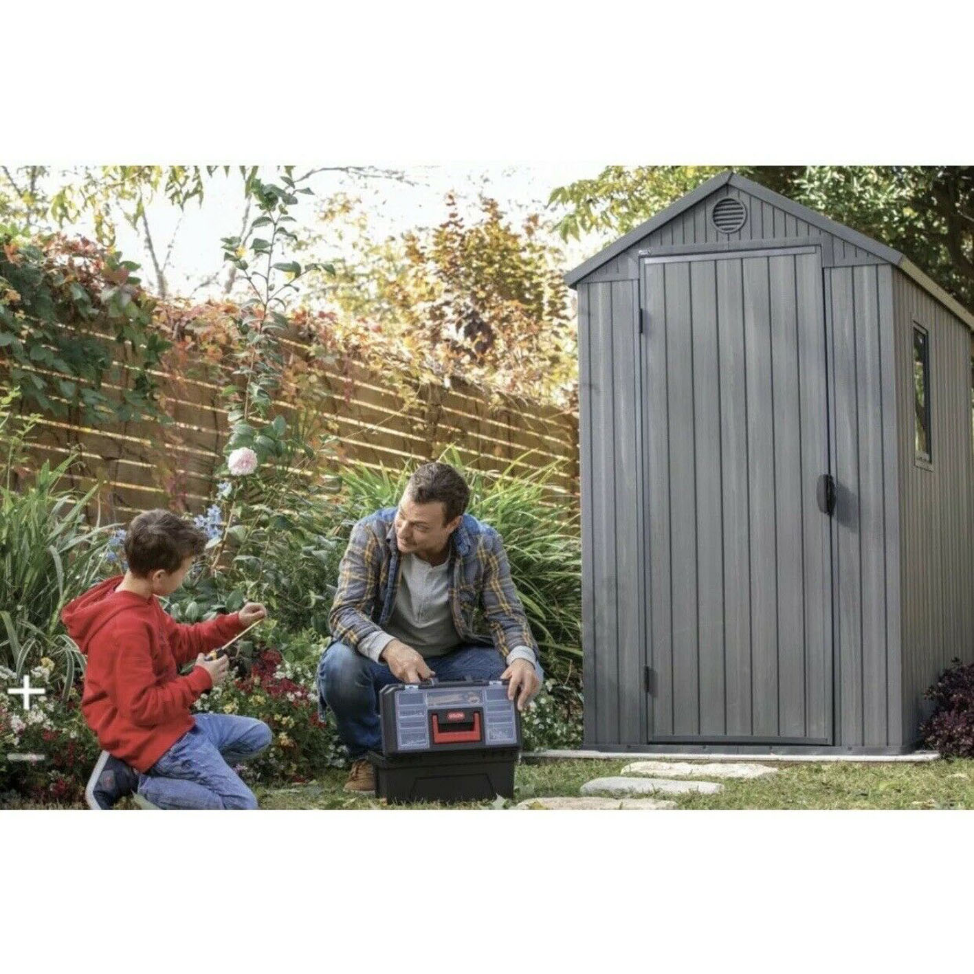 AKeter Darwin Shed Grey 6 X 4 Ft Waterproof Garden Storage Shed