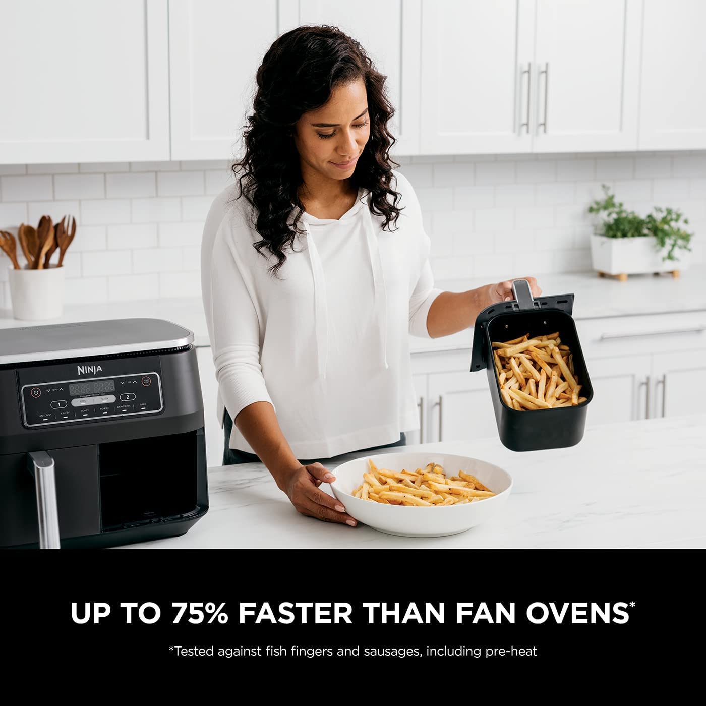 Ninja AF300UK Air Fryer Dual Zone, 7.6 Litres, Grey - TESCO