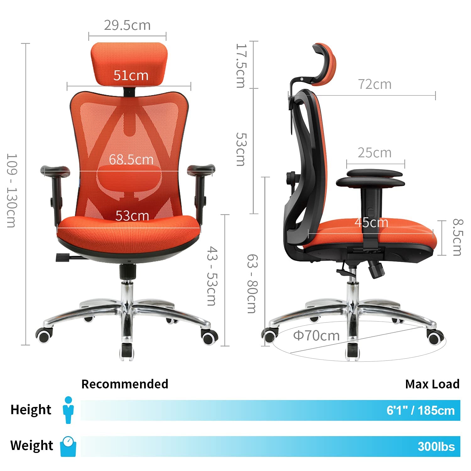 SIHOO Office Desk Chair, Ergonomic Computer Office Chair with