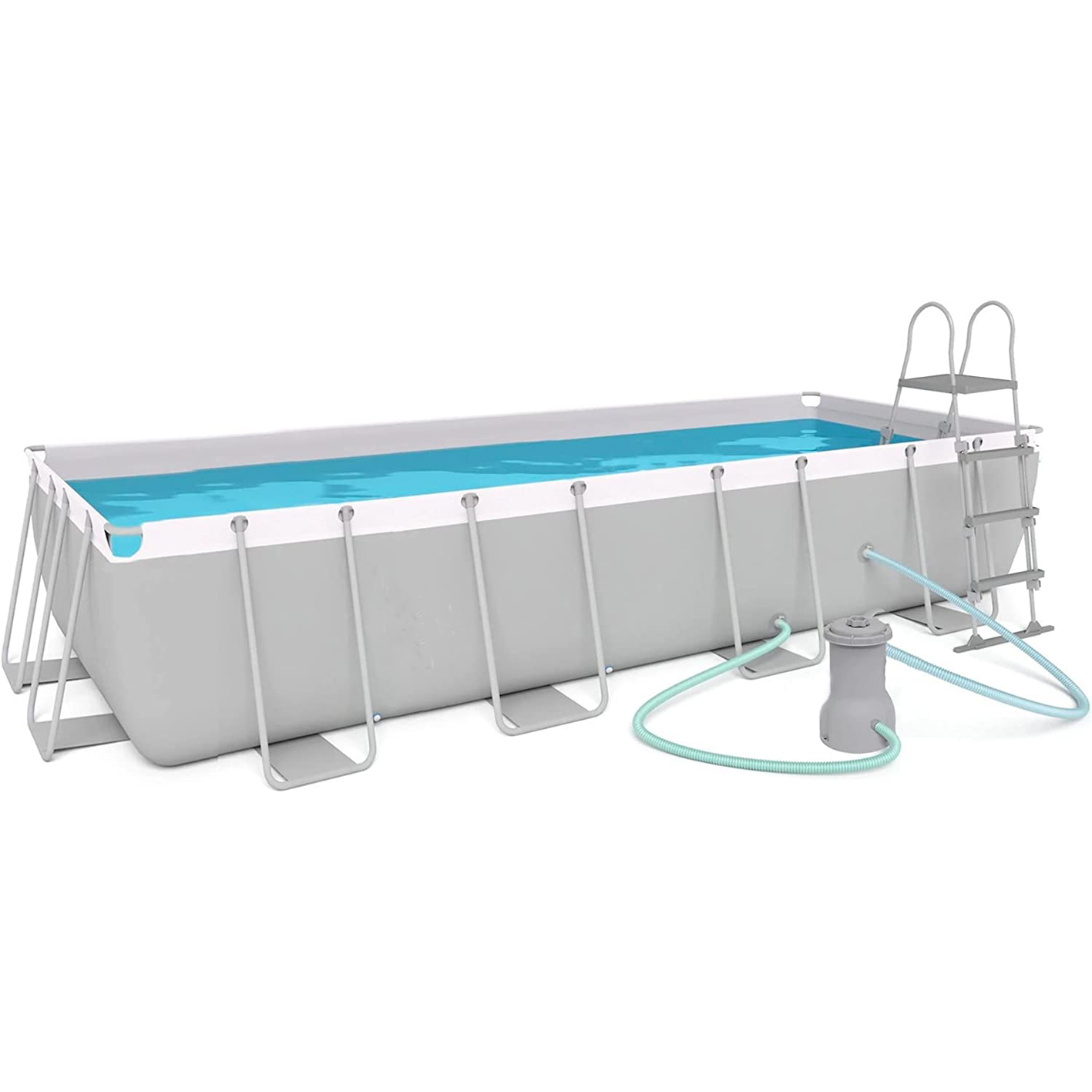 Dellonda 18ft Deluxe Steel Frame Swimming Pool Rectangular with