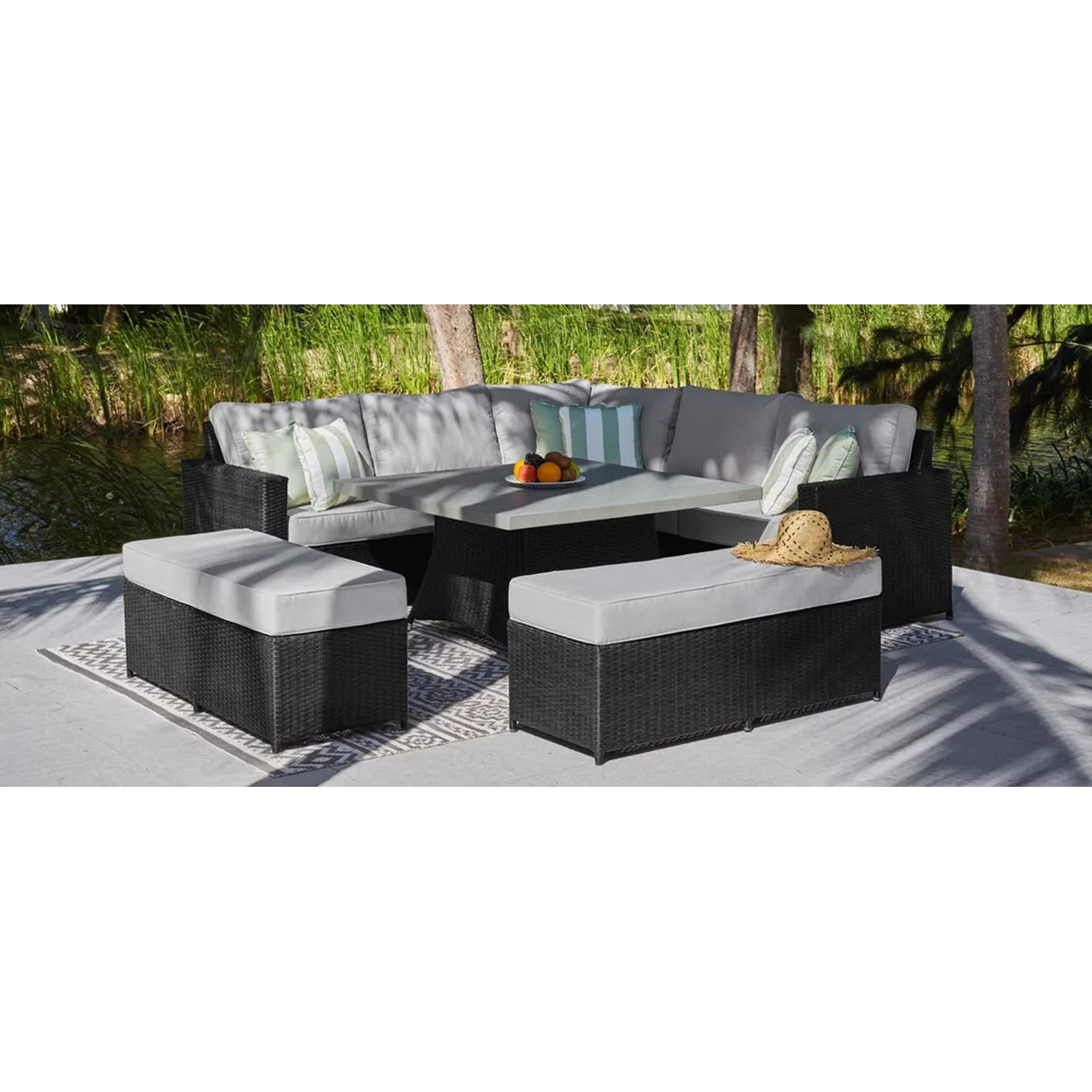 HALO 1M CORNER SOFA AND CONCRETE COFFEE TABLE TESCO