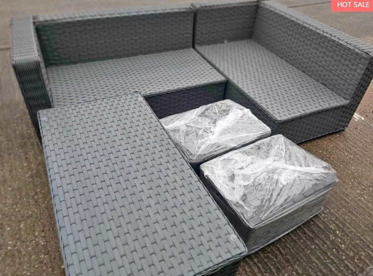 High climb outdoor patio modular furniture set 4 seat yakoe corner sofa