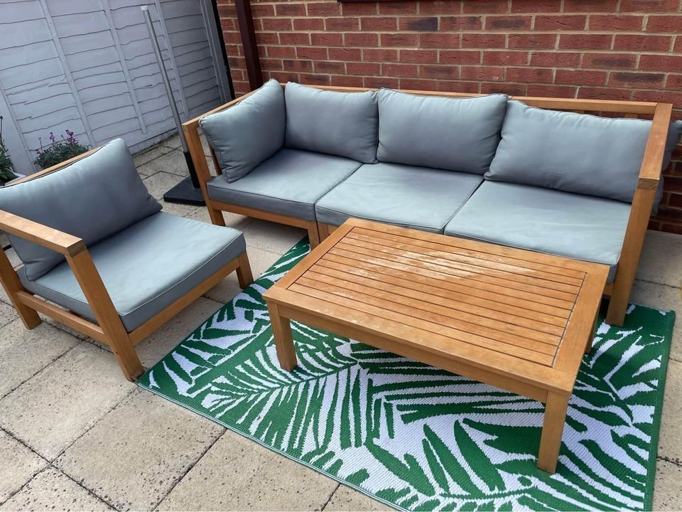 Garden corner sofa, coffee table & furniture cover TESCO