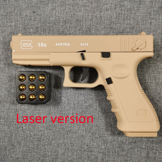 Automatic Shell Ejection Pistol Laser Version Toy Gun Blaster Model Props For Adults Kids
