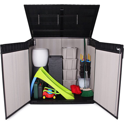 Keter Store It Out Grande Outdoor Plastic Garden Storage Shed, Grey and
