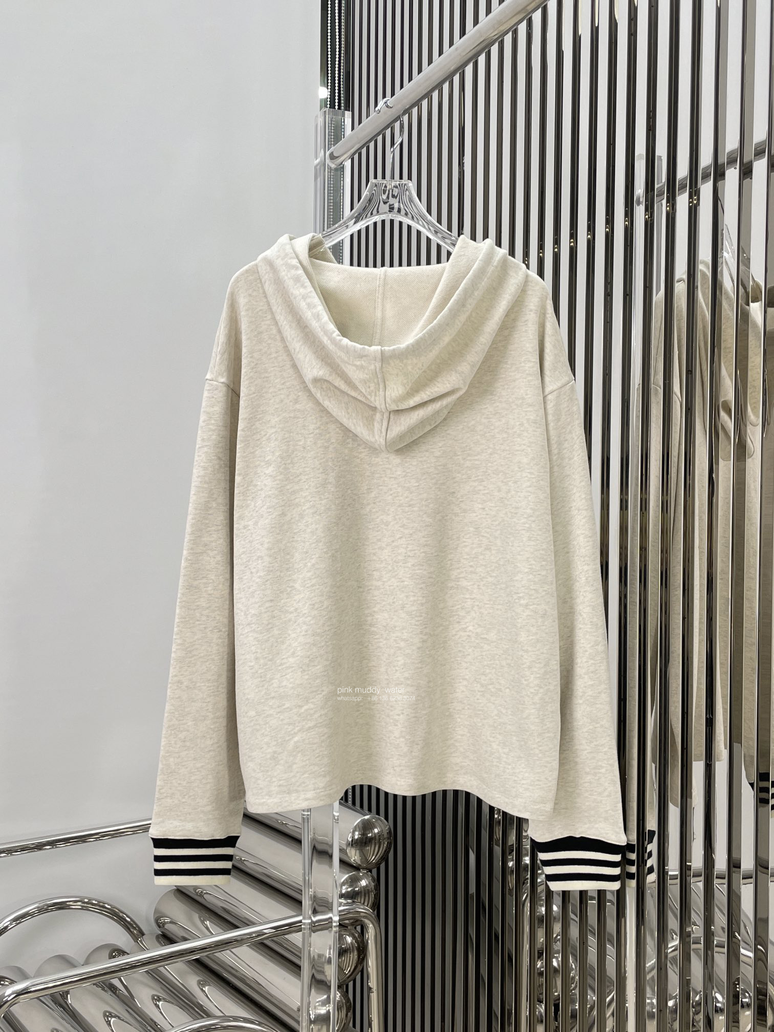 Oversized cotton fleece hoodie