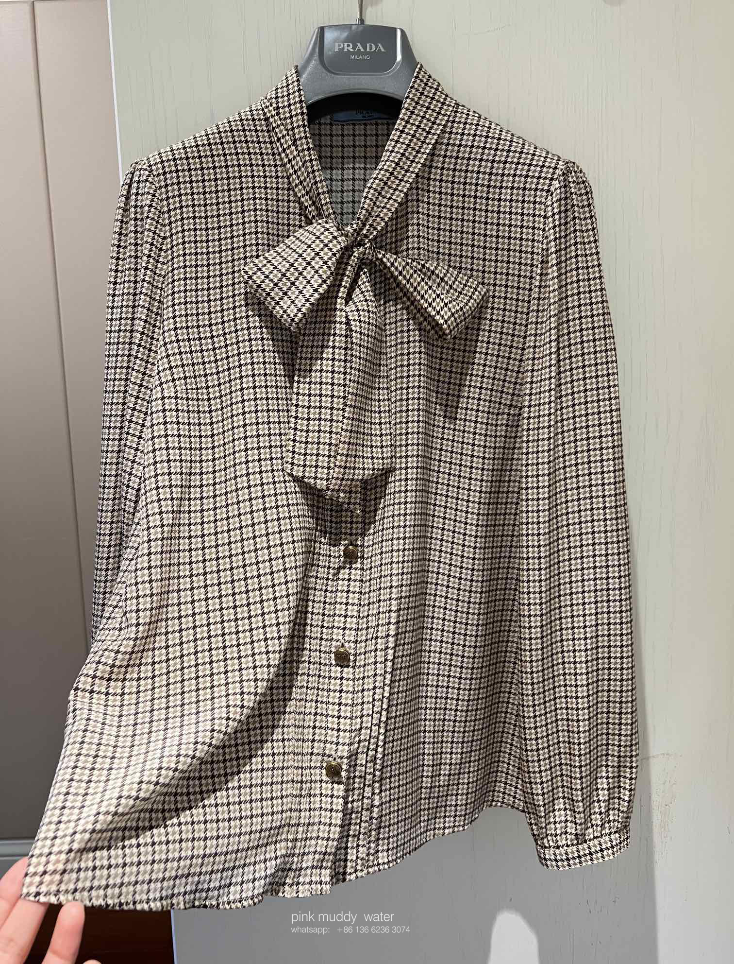 Jacquard crepe de chine shirt