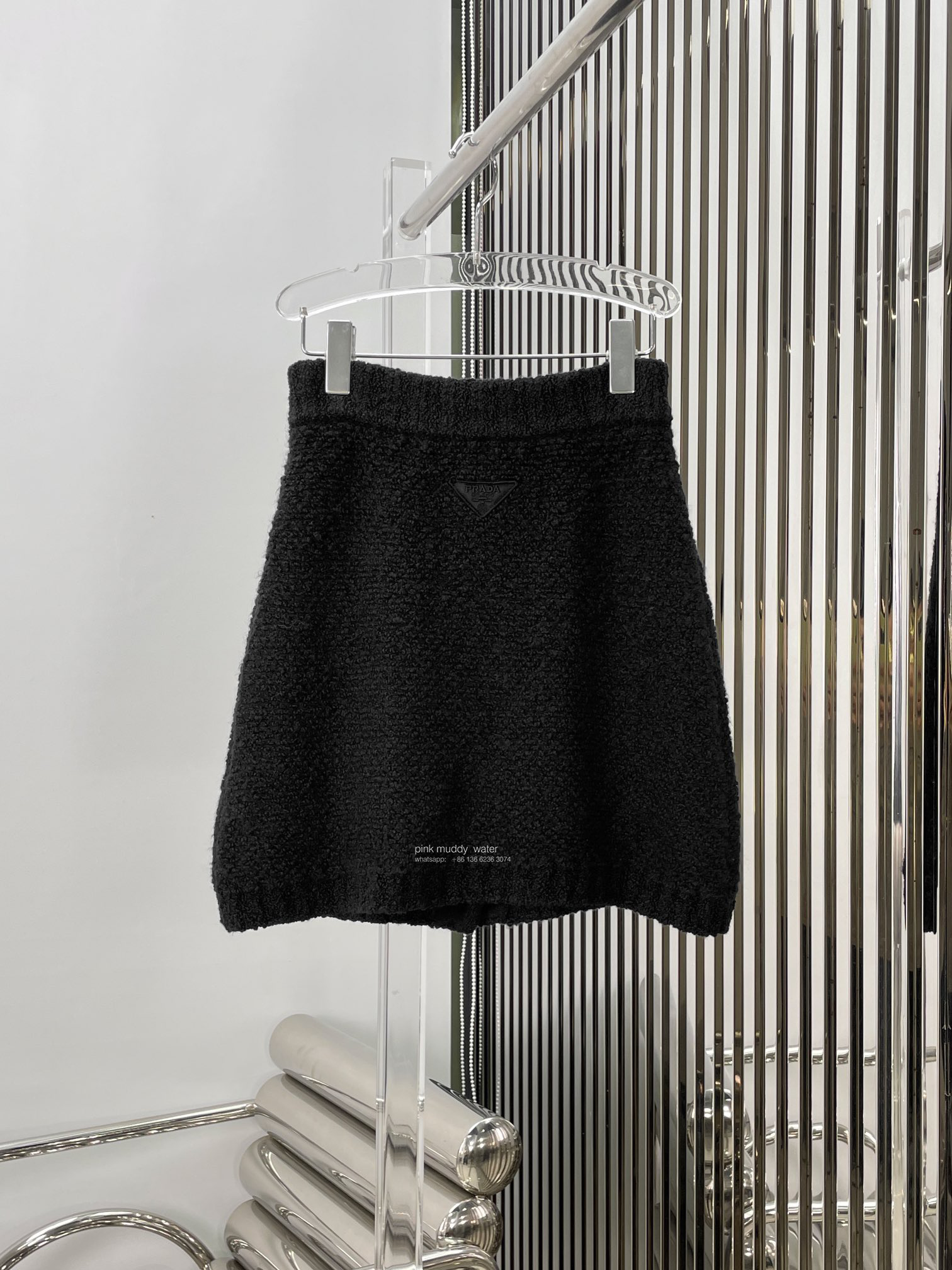Bouclé mohair miniskirt