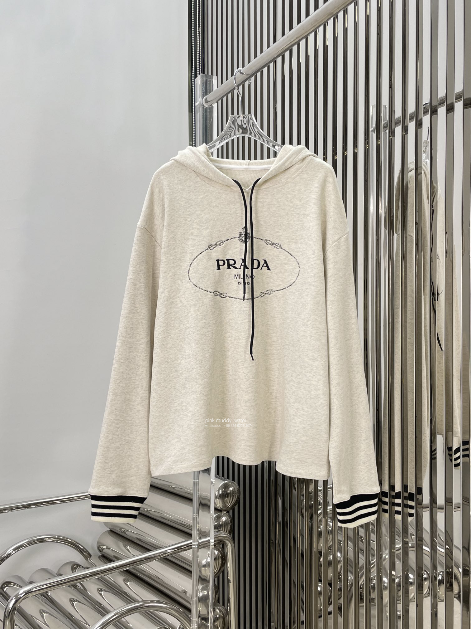 Oversized cotton fleece hoodie