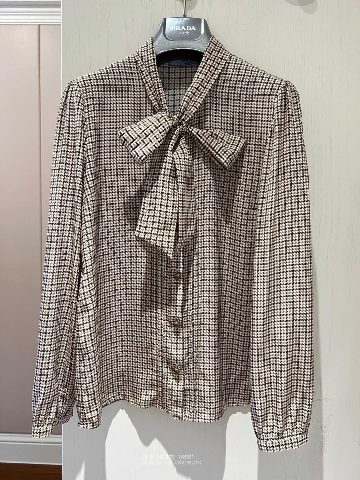 Jacquard crepe de chine shirt
