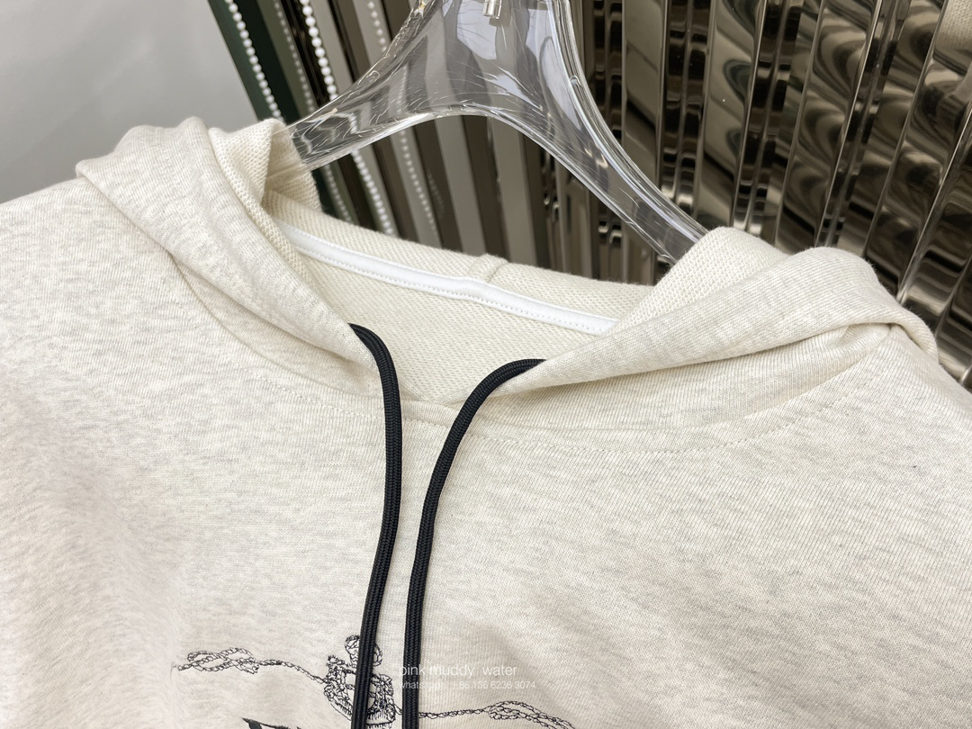 Oversized cotton fleece hoodie