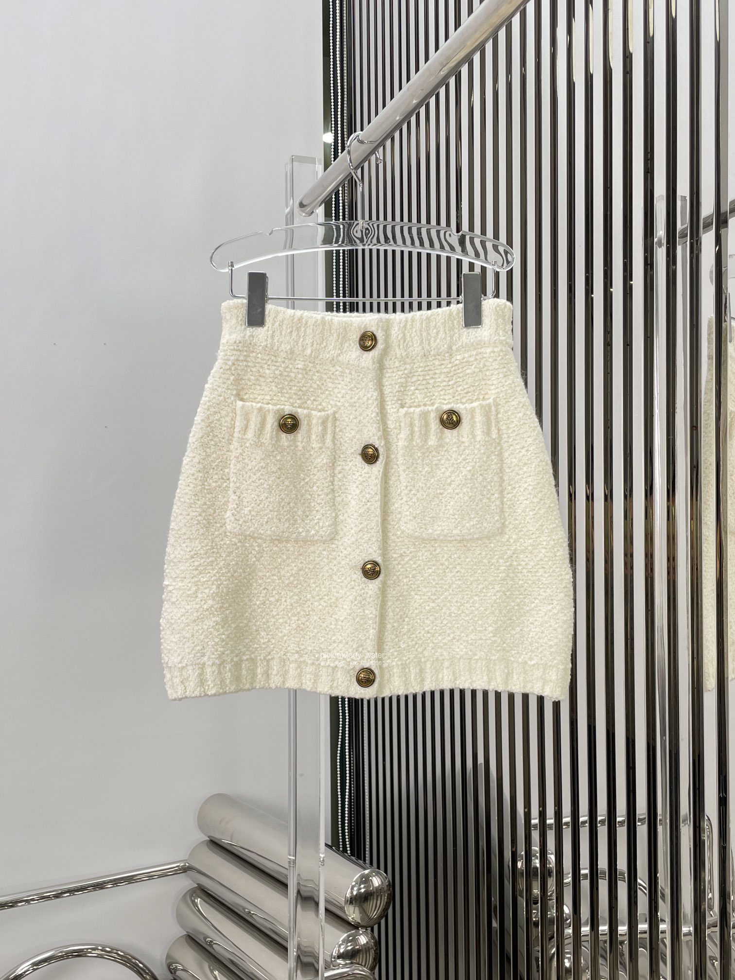 Bouclé mohair miniskirt