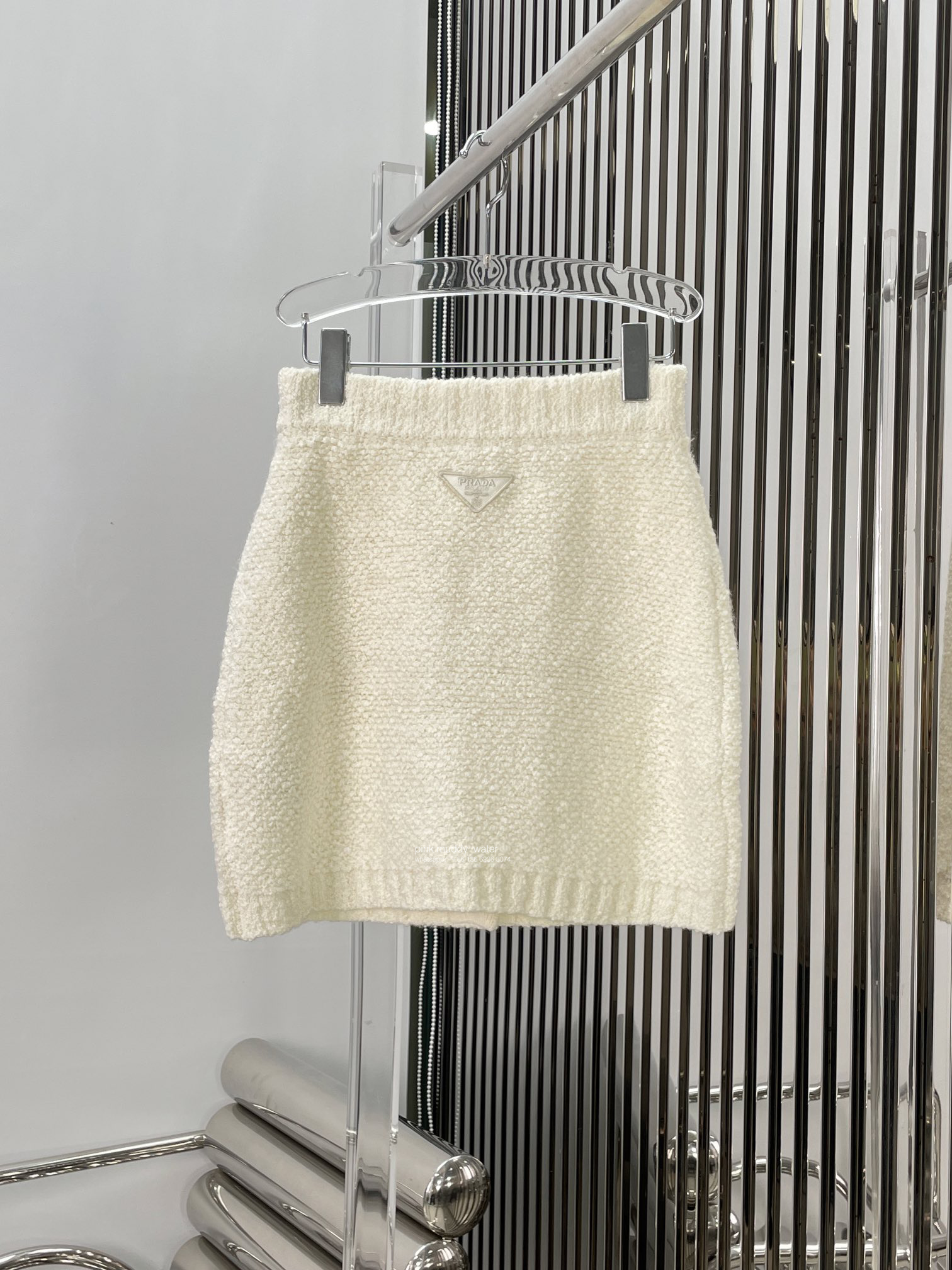 Bouclé mohair miniskirt