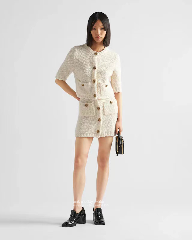 Bouclé mohair cardigan