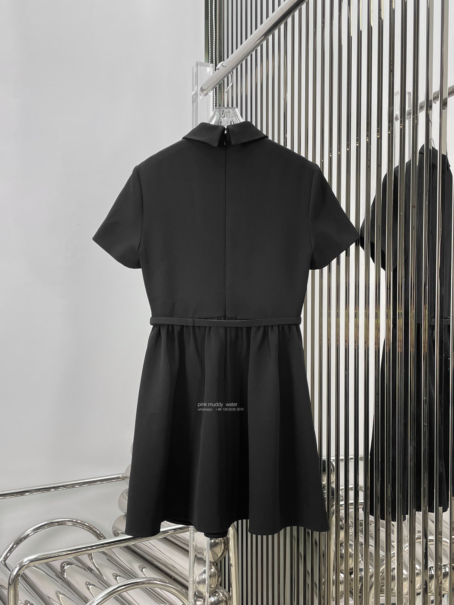 FITTED DRESS WITH 'CD' BUTTONS