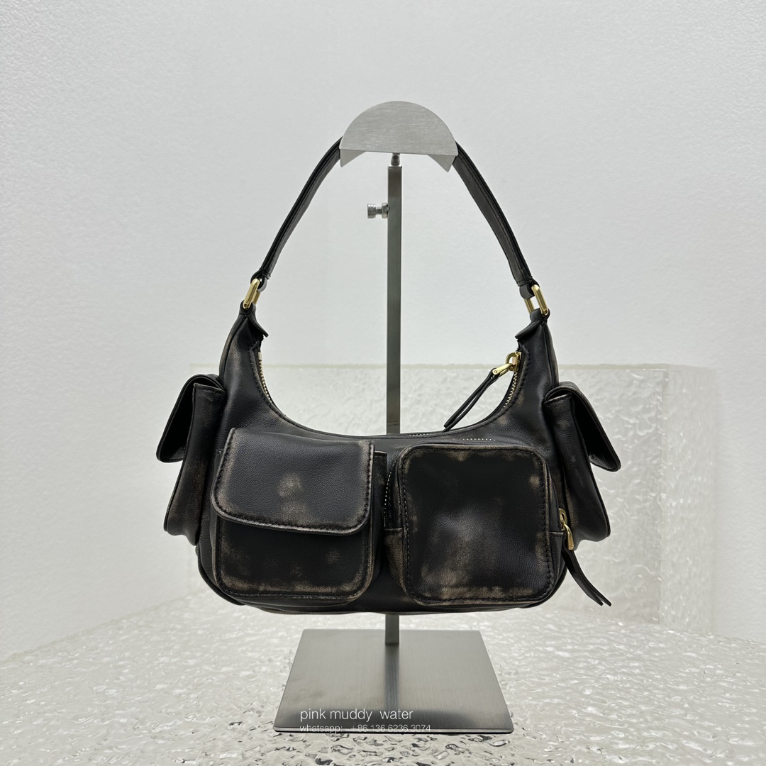 Nappa leather pocket bag