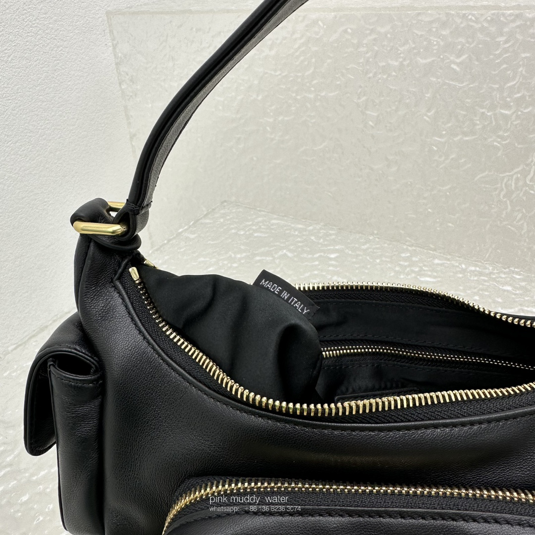 Nappa leather pocket bag