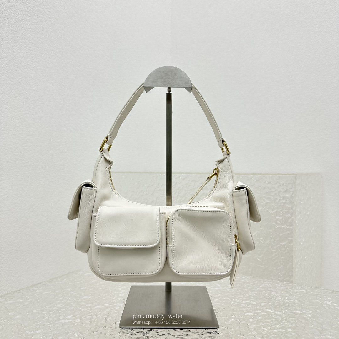 Nappa leather pocket bag