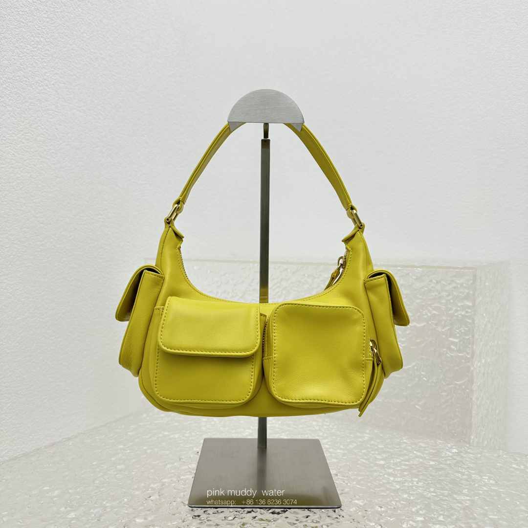 Nappa leather pocket bag