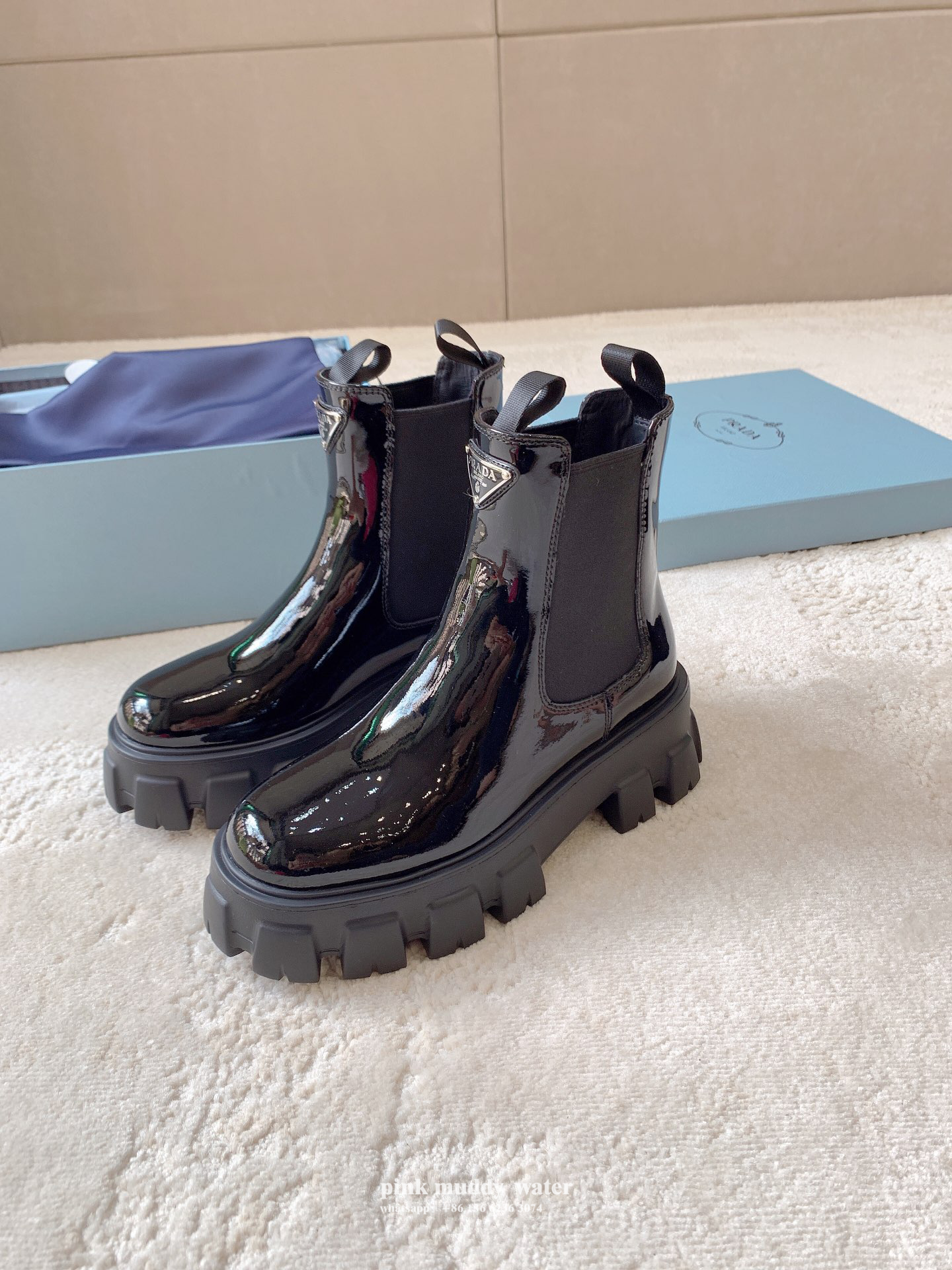 Monolith brushed leather booties