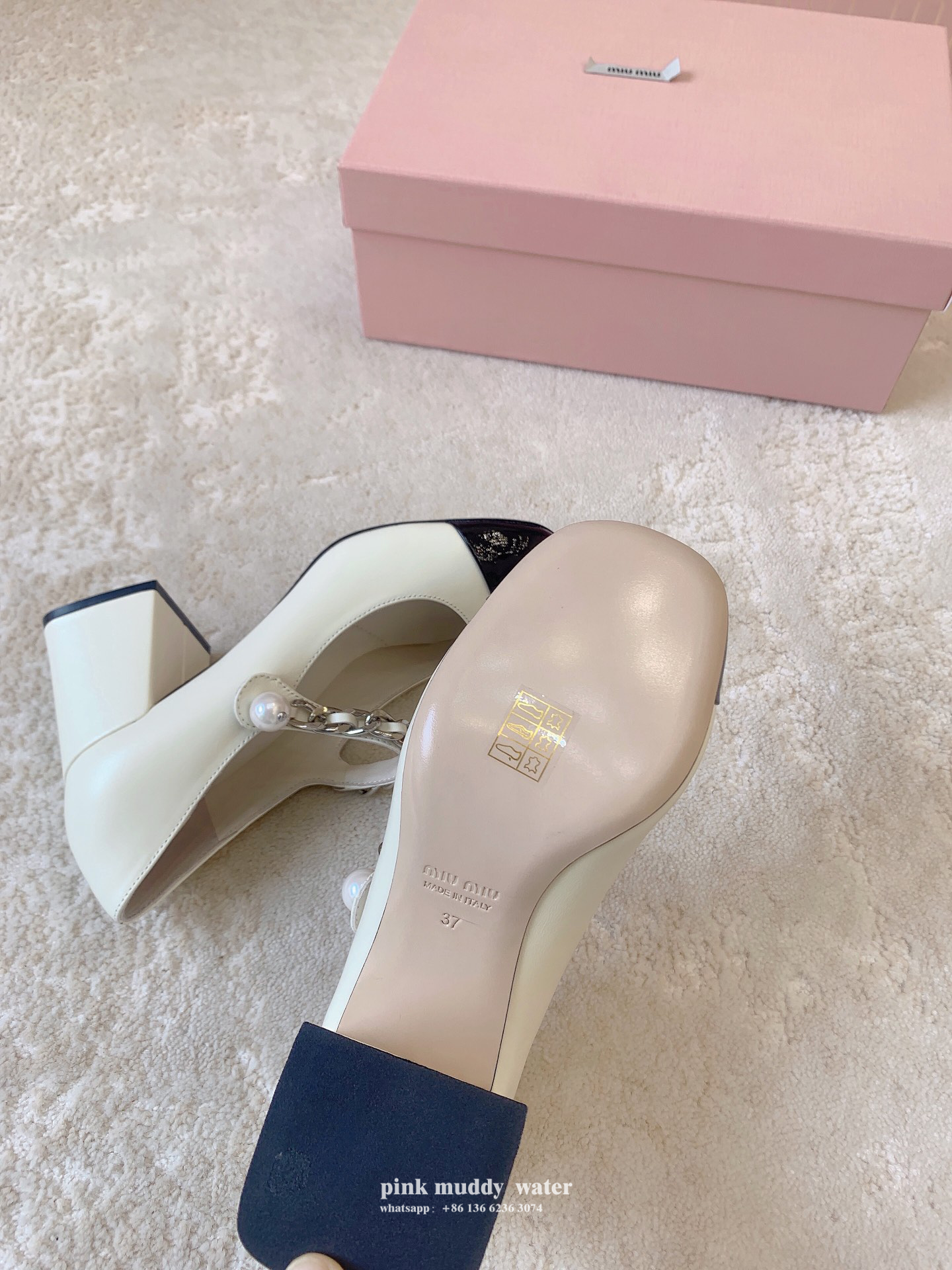 Leather high heels