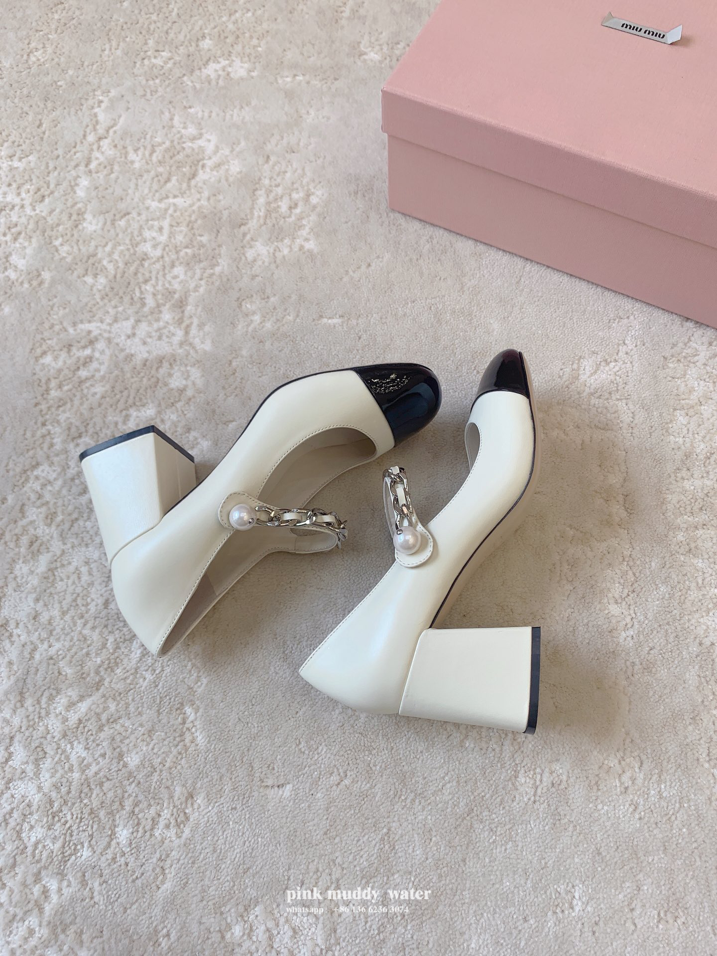 Leather high heels