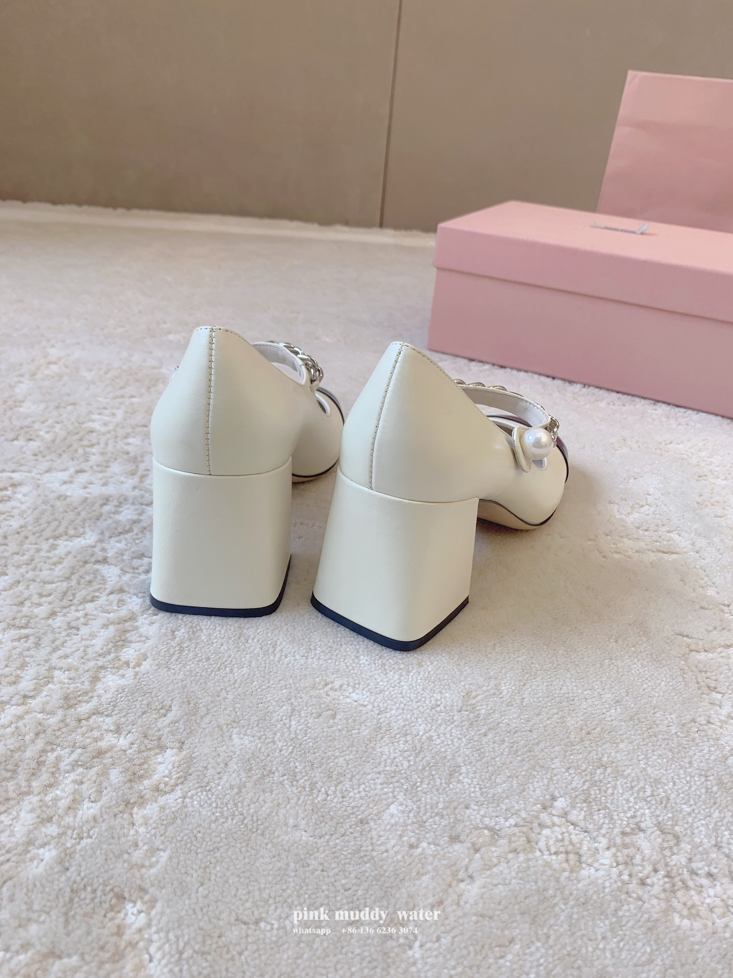 Leather high heels