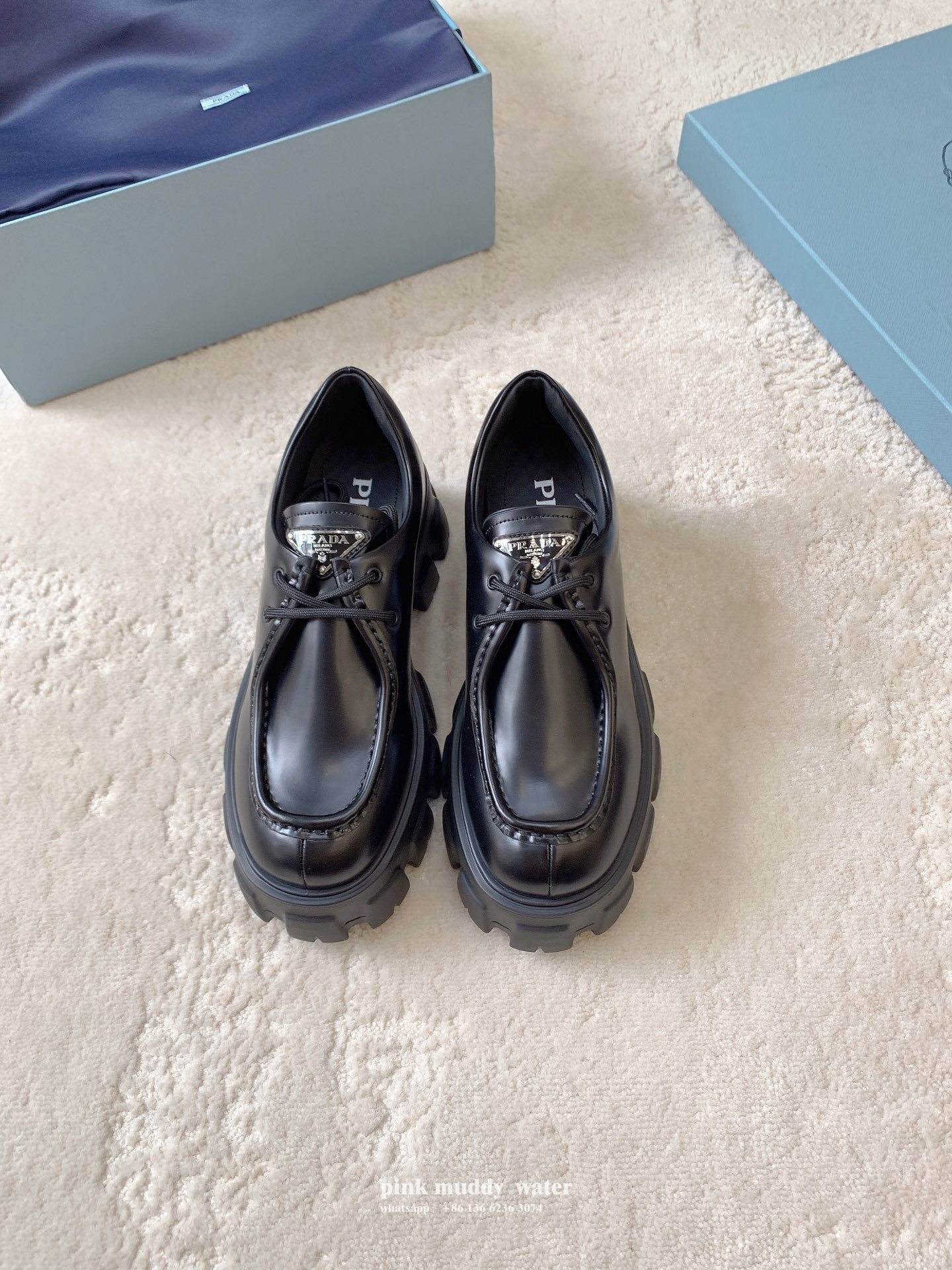 Monolith brushed leather lace-up shoes