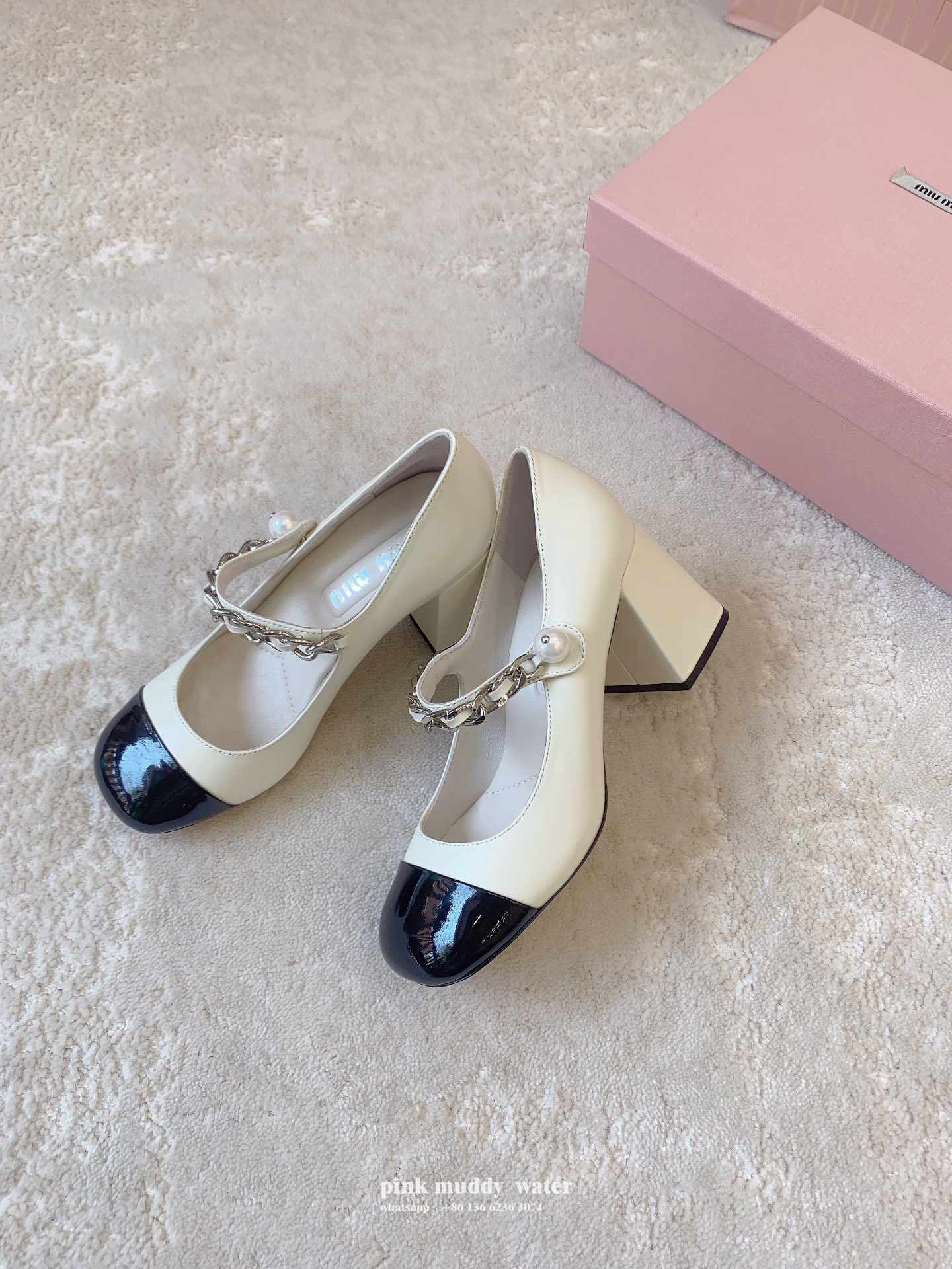 Leather high heels