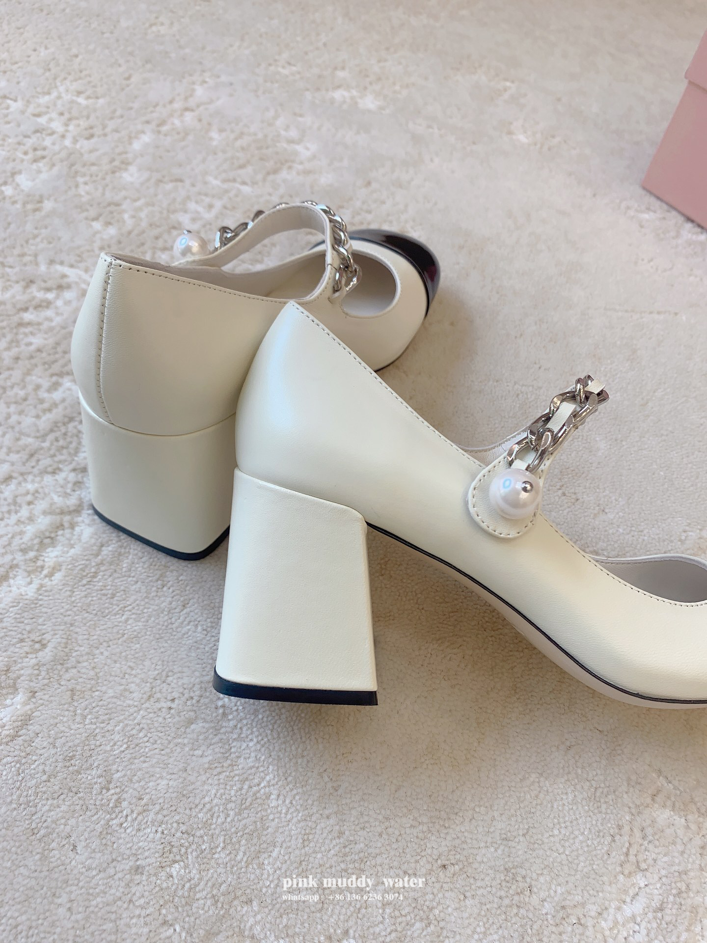 Leather high heels