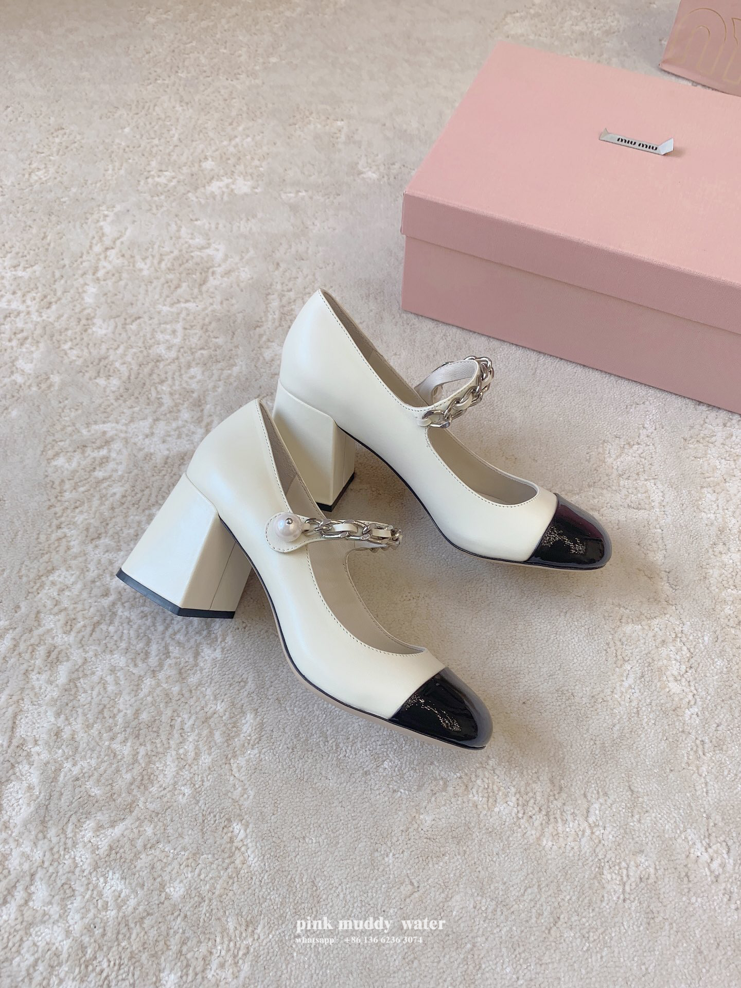 Leather high heels