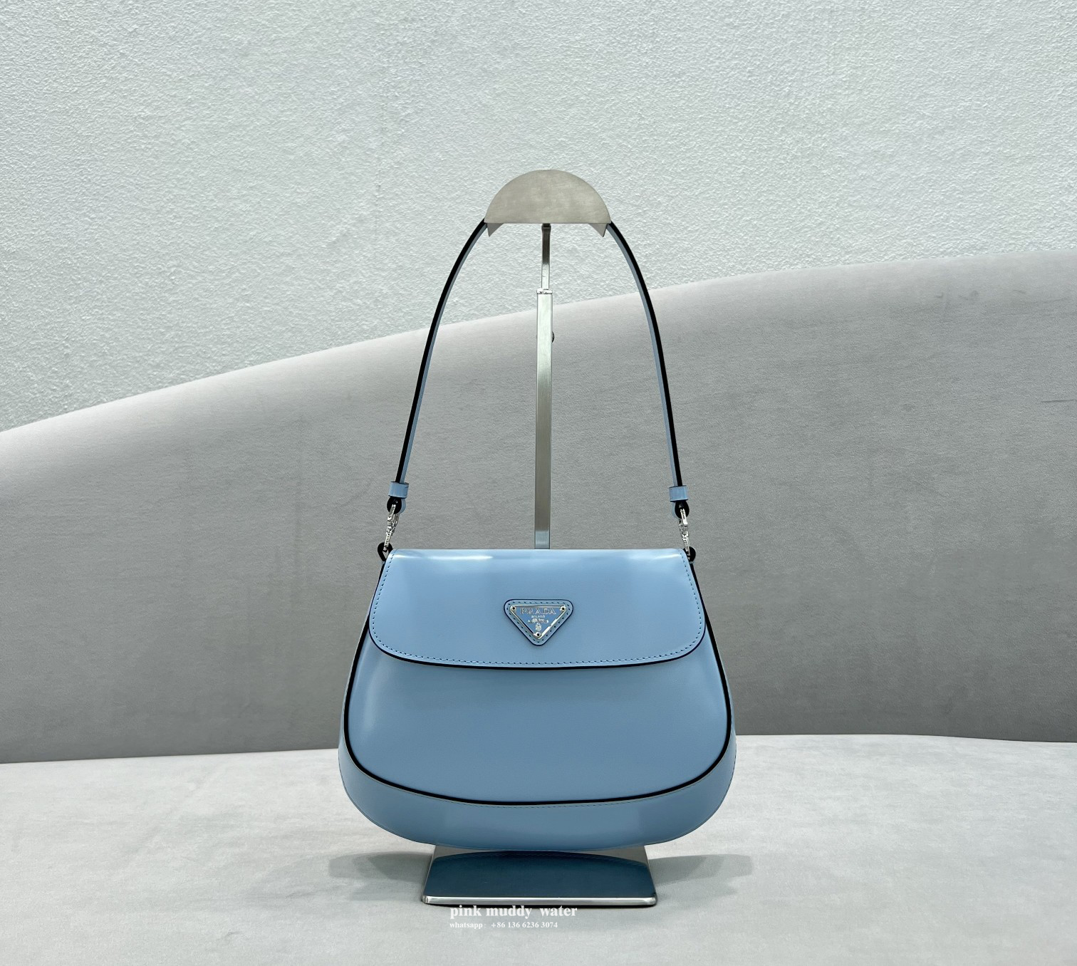 Prada Cleo brushed leather shoulder bag with flap