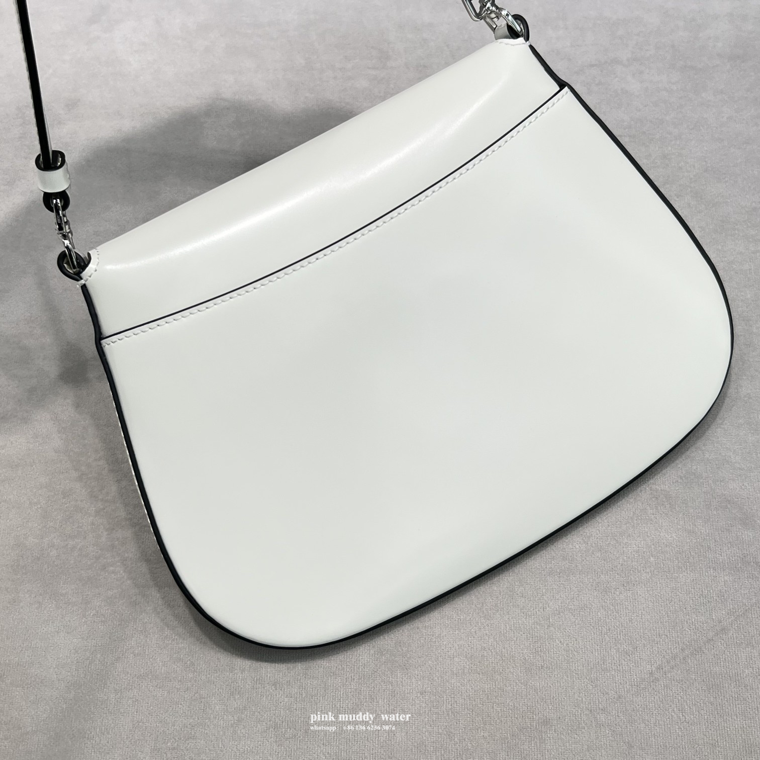 Prada Cleo brushed leather shoulder bag with flap