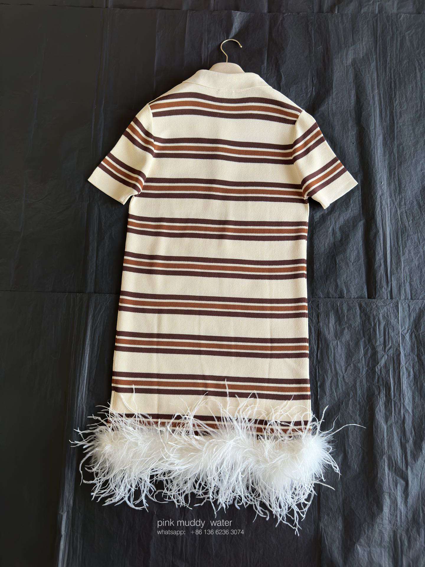 Silk cotton-blend polo dress