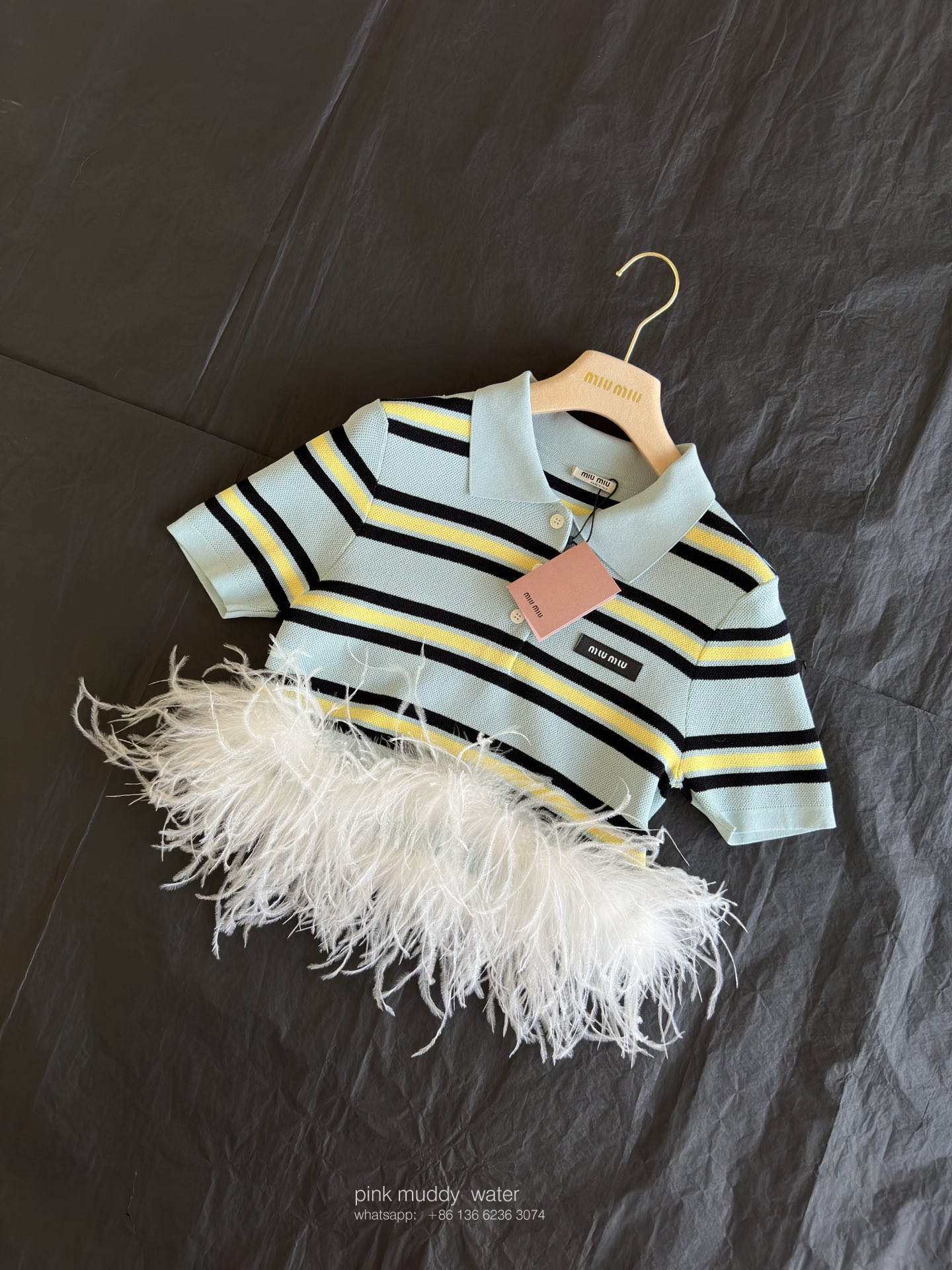 Silk cotton-blend knitted polo shirt